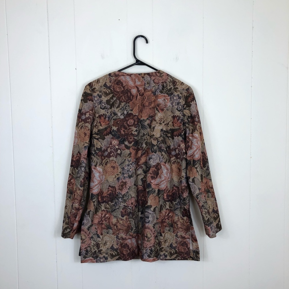 Vintage Floral Print Button Down Top Sz M - Picture 8 of 10